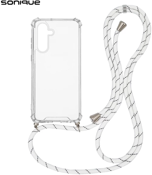 Θήκη Σιλικόνης με Κορδόνι Sonique Armor Clear Samsung Galaxy S24 Rainbow Λευκό