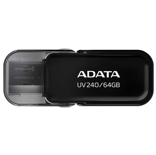 Adata - Memory Stick UV240 (AUV240-64G-RBK) - USB 2.0 FlashDrive, 64GB - Black