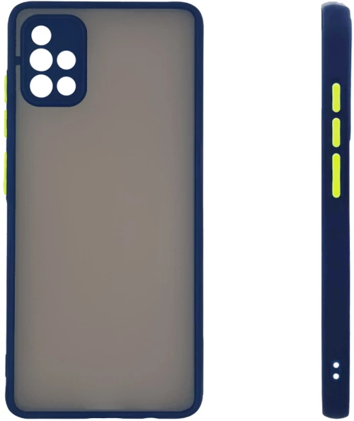 Θήκη Σιλικόνης Color Button Bumper Sonique Samsung Galaxy A51 Μπλέ