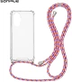 Θήκη Σιλικόνης με Κορδόνι Sonique Armor Clear Realme C55 Rainbow Κοραλλί