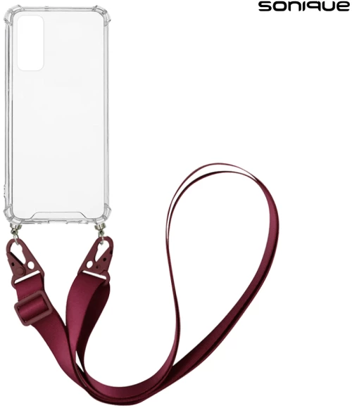 Θήκη Σιλικόνης με Strap Sonique Armor Clear Samsung Galaxy A05s 4G Μπορντώ