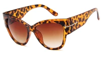 Techsuit - Sunglasses (9778) - for Women with PC Frame and Lens, Cat Eye - Leopard / Brown