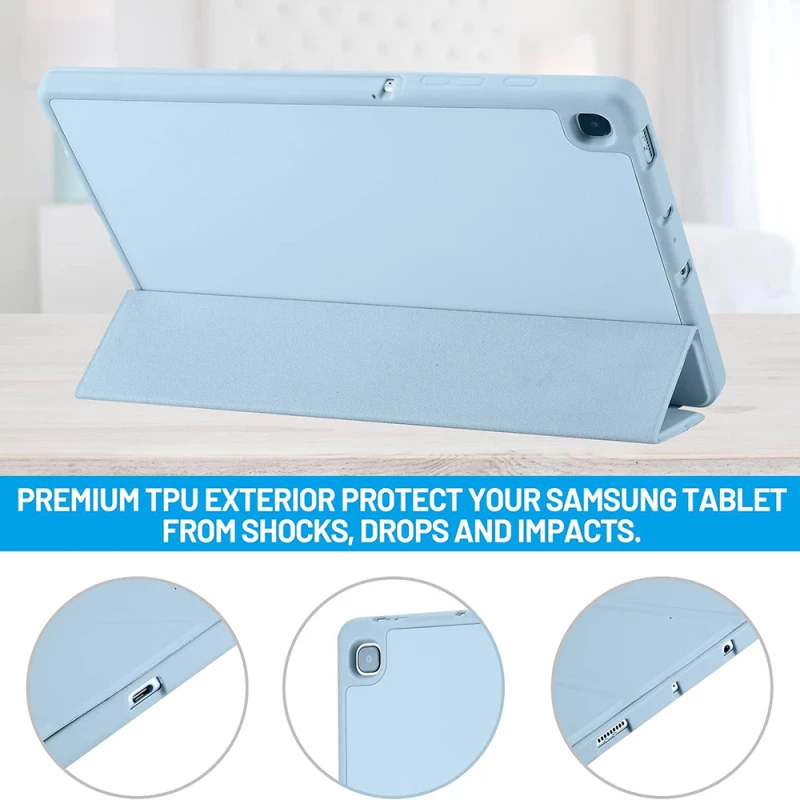 Techsuit - Flex Trifold (with Pencil Holder) - Samsung Galaxy Tab S6 Lite (2020/2022/2024) - Sky Blue