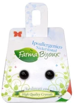 Farma Bijoux Υποαλλεργικά Σκουλαρίκια Μαύρη Πέρλα 6mm (BEP6C95)