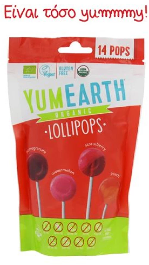 YumEarth Βιολογικά Γλειφιτζούρια Φρούτων 14 τμχ