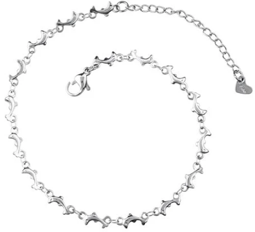 Medisei Dalee Stainless Dolphins Αλυσίδα Ποδιού σε Ασημί Χρώμα 1 τεμάχιο