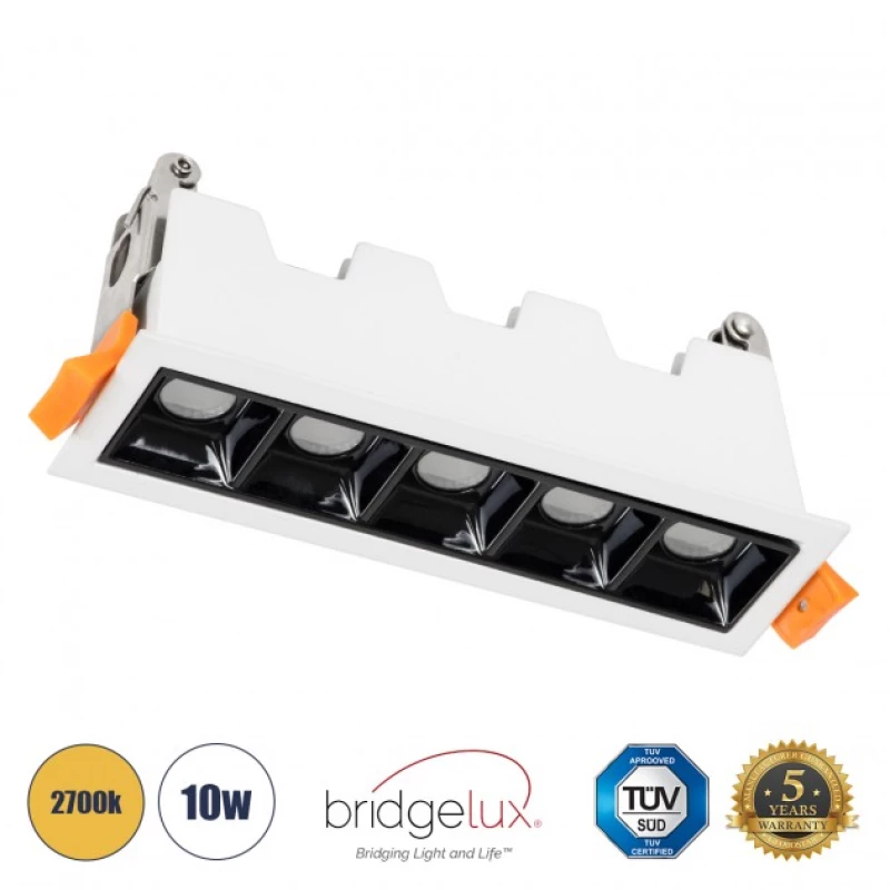 Χωνευτό Σποτ Downlight LED TrimLess 10W Λευκό-Μαύρο 2700K LUMINAR SUPERIOR 60319 Globostar 60319 Ασπρόμαυρο