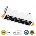 Χωνευτό Σποτ Downlight LED TrimLess 10W Λευκό-Μαύρο 2700K LUMINAR SUPERIOR 60319 Globostar 60319 Ασπρόμαυρο