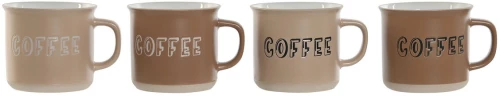 Σετ 4 Κούπες Φλιτζάνια Home ESPRIT Καφέ Πήλινα S3053975