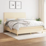 Κρεβάτι Boxspring με Στρώμα Κρεμ 160x200 εκ. Υφασμάτινο Κρεμ 3142190