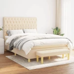 Κρεβάτι Boxspring με Στρώμα Κρεμ 140x200 εκ. Υφασμάτινο Κρεμ 3137402