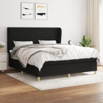 Κρεβάτι Boxspring με Στρώμα Μαύρο 160x200 εκ. Υφασμάτινο Μαύρο 3128615