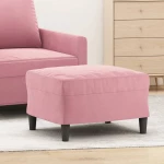 Υποπόδιο Μαύρο 60x50x41 εκ. Βελούδινο Ροζ 349296