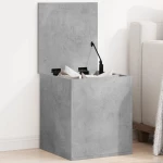 Κουτί Αποθήκευσης Γκρι Σκυροδέματος 40x42x46 εκ. Επεξεργ. Ξύλο Γκρι 840649