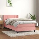 Κρεβάτι Boxspring με Στρώμα Ροζ 80 x 200 εκ. Βελούδινο Ροζ 3130930