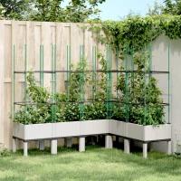Ζαρντινιέρα Κήπου με Καφασωτό Λευκή 160x120x142,5 εκ. από PP Λευκό 367969