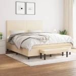 Κρεβάτι Boxspring με Στρώμα Κρεμ 180x200 εκ. Υφασμάτινο Κρεμ 3136458