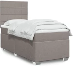 Κρεβάτι Boxspring με Στρώμα Taupe 90x190 εκ.Υφασμάτινο μπεζ-γκρι 3292647