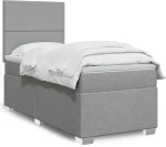 Κρεβάτι Boxspring με Στρώμα Ανοιχτό Γκρι 90x190 εκ. Υφασμάτινο Γκρι 3292636