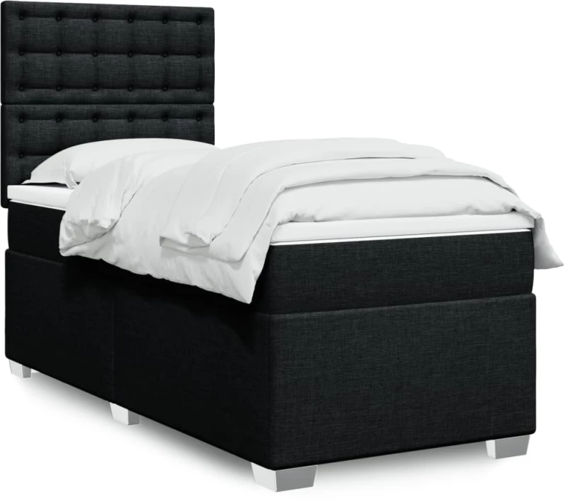 Κρεβάτι Boxspring με Στρώμα Μαύρο 80 x 200 εκ. Υφασμάτινο Μαύρο 3290331