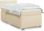 Κρεβάτι Boxspring με Στρώμα Κρεμ 100 x 200 εκ. Υφασμάτινο Κρεμ 3288097