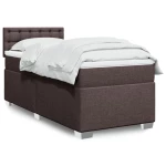Κρεβάτι Boxspring με Στρώμα Σκούρο Καφέ 90x190 εκ. Υφασμάτινο Καφέ 3288060