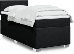 Κρεβάτι Boxspring με Στρώμα Μαύρο 90x190 εκ.Υφασμάτινο Μαύρο 3288045