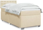 Κρεβάτι Boxspring με Στρώμα Κρεμ 100 x 200 εκ. Υφασμάτινο Κρεμ 3285818