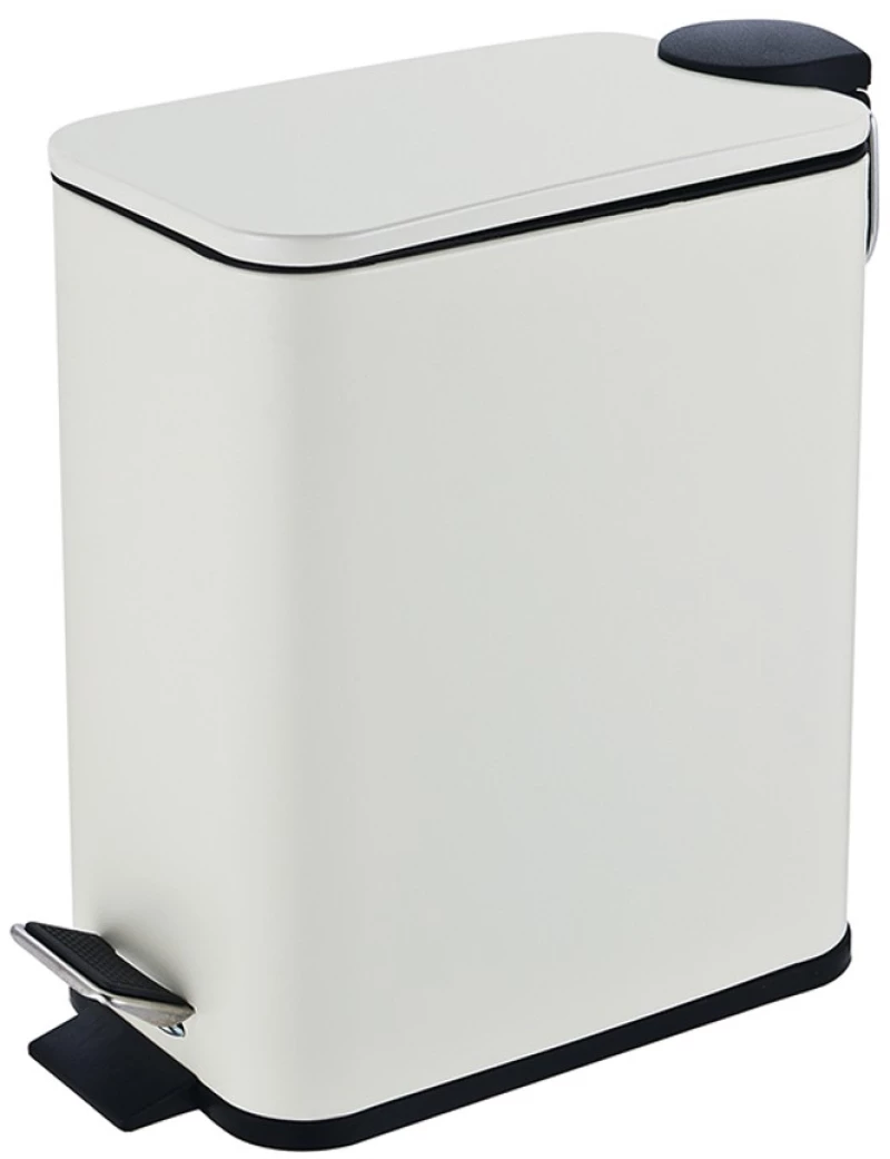 Eurocasa 2107 Μεταλλικό Καλαθάκι Μπάνιου Soft Close 5lt Λευκό