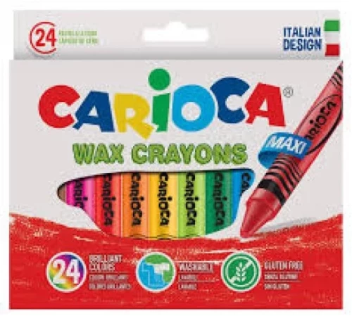 Κηρομπογιές CARIOCA WAX CRAYONS MAXI σετ 24 τεμαχίων