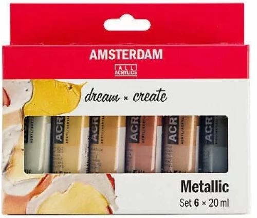 Ακρυλικά χρώματα TALENS AMSTERDAM METALLIC 6x20ml
