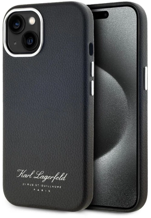 Karl Lagerfeld Θήκη Grained PU Hotel RSG Case for iPhone 15 Black