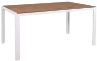 Τραπέζι VIRNA Μέταλλο/PP - ABS - Polywood Άσπρο/Φυσικό 150x90x73cm