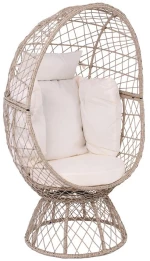Πολυθρόνα CROWN Μέταλλο/Wicker Μπεζ-Tortora-Sand-Cappuccino 78x73x142cm