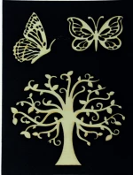 Ξύλινα διακοσμητικά στοιχεία TREE & BUTTERFLIES
