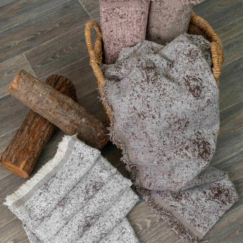 Ριχτάρι Τετραθέσιο Σενίλ (180x350) Trace Ροζέ Borea