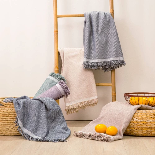 Ριχτάρι Διθέσιο (180x240) Basic Μπλε βαμβακερό Borea