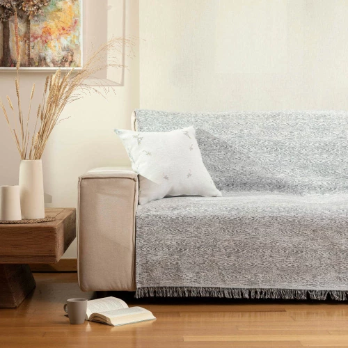 Ριχτάρι Τριθέσιο (180x300) Forest Μπλε βαμβακερό Borea