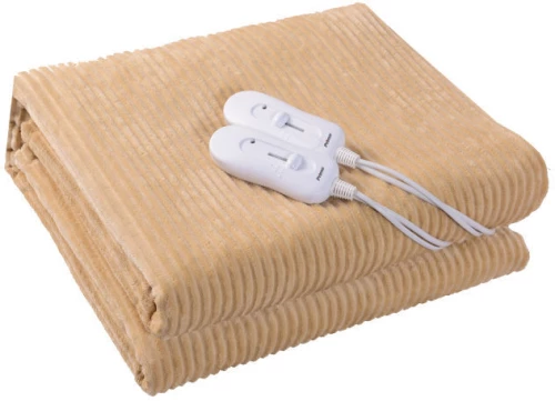 Primo PREB-81082 Ηλεκτρικό Επίστρωμα Διπλό Stripe Flannel Μπέζ 160x140cm 120W