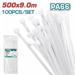 TOTAL THTCT5001 Δεματικά Καλωδίων 500 Χ 9mm Λευκό 100τμχ