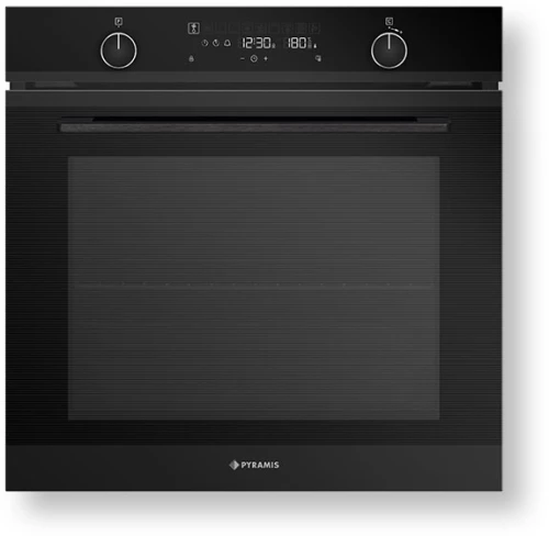 Pyramis PO78114010EBLΜ Φούρνος άνω Πάγκου 78lt χωρίς Εστίες Π59.5εκ. Μαύρος Πυρόλυση (034070701)