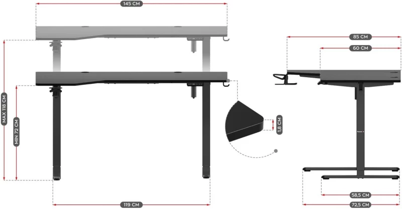 Electric desk - Huzaro Hero 9.1