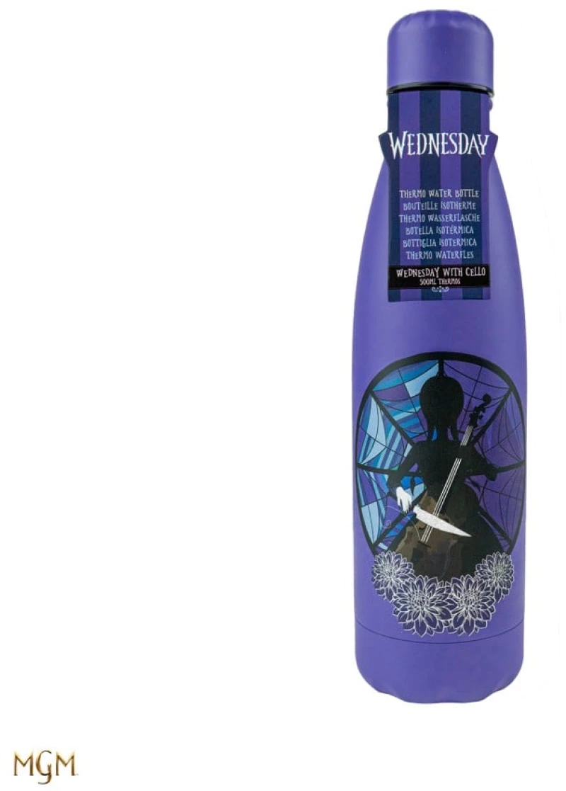 Wednesday - Waterbottle 500ml Thermo + Double Wall - Wednesday with Cello / Toys