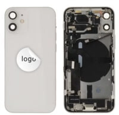 For iPhone/iPad (AP12M0024WPSP-B) Rear Cover (Pulled B) incl. small parts - White, For iPhone 12 mini