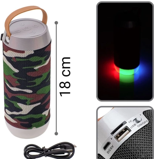 LED Bluetooth Ηχείο Camo Green