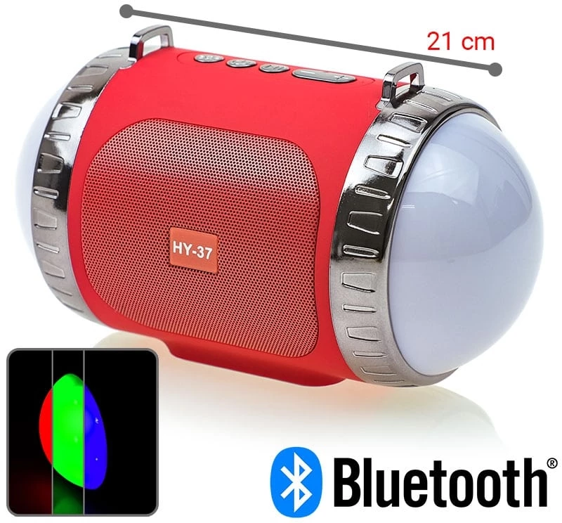 Bluetooth Ηχείο με LED Party Tube Red