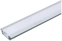 V-TAC Προφίλ αλουμινίου για ταινίες LED χωνευτό 2000 x 24.7 x 7mm, με λευκό γαλακτερό κάλυμμα 3368
