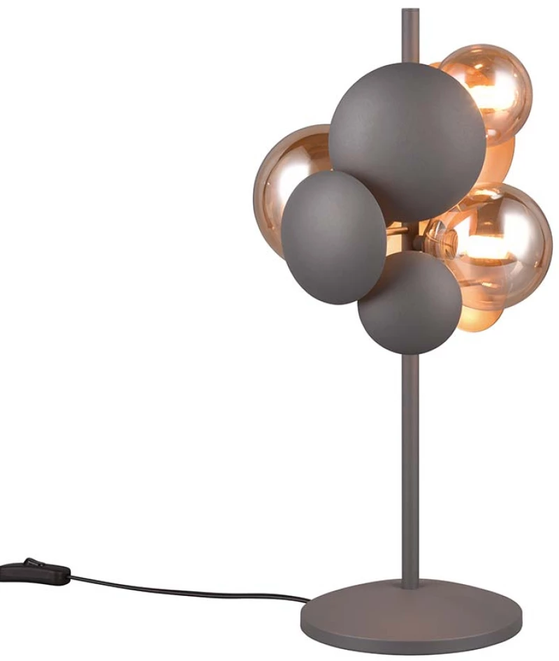 Λάμπα Επιτραπέζια Trio Lighting Bubble 517400342 Ανθρακί με Χρυσό Ματ