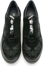 Sneakers Γυναικεία Cream 21 σε δέρμα σουέτ μαύρο
