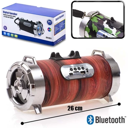 Bluetooth Ηχείο Tube Wood Effect